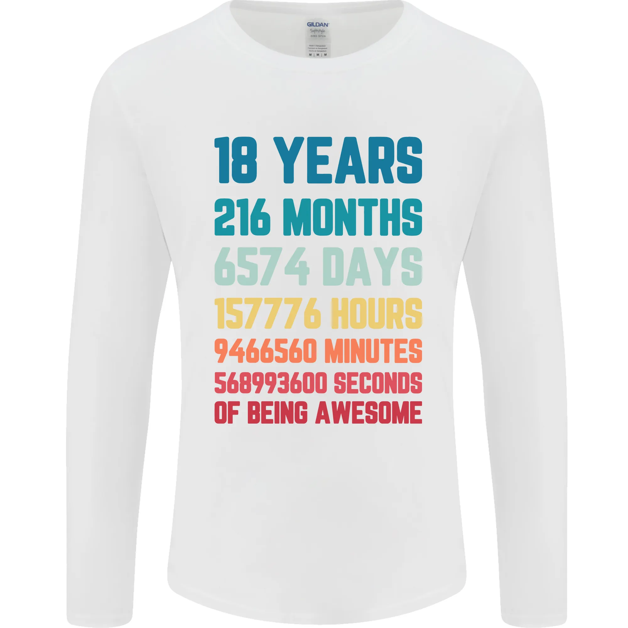 18th Birthday 18 Year Old Mens Long Sleeve T-Shirt