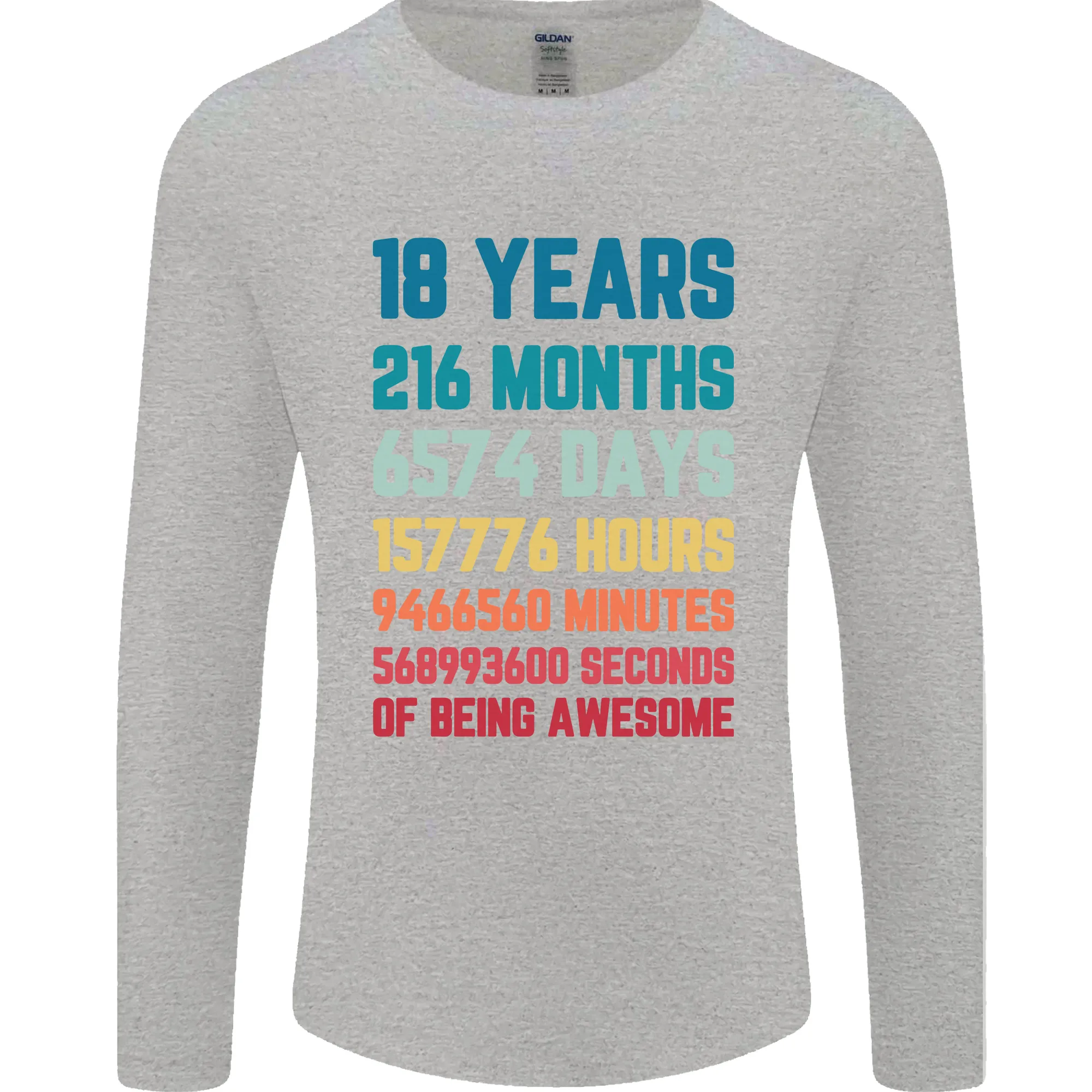 18th Birthday 18 Year Old Mens Long Sleeve T-Shirt