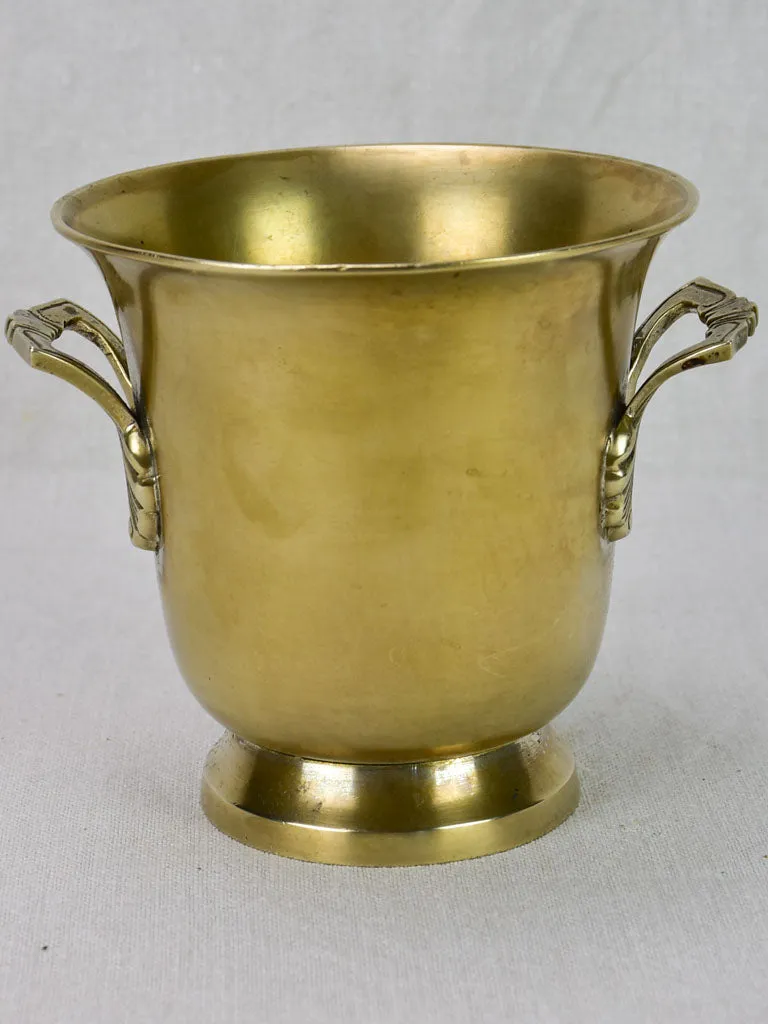 1920's French ice bucket with handles - brass 6"