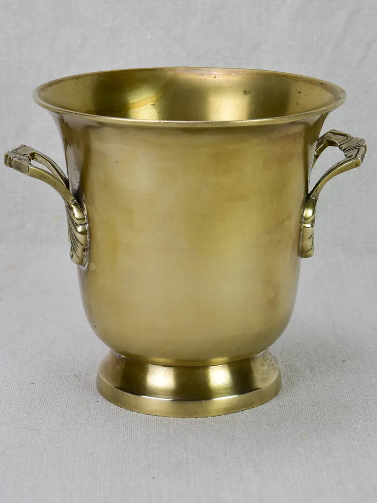 1920's French ice bucket with handles - brass 6"