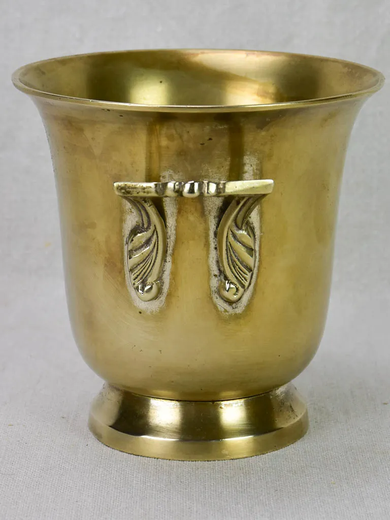 1920's French ice bucket with handles - brass 6"