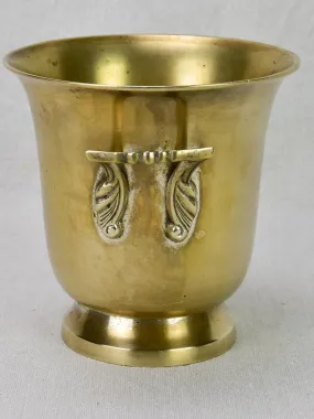 1920's French ice bucket with handles - brass 6"