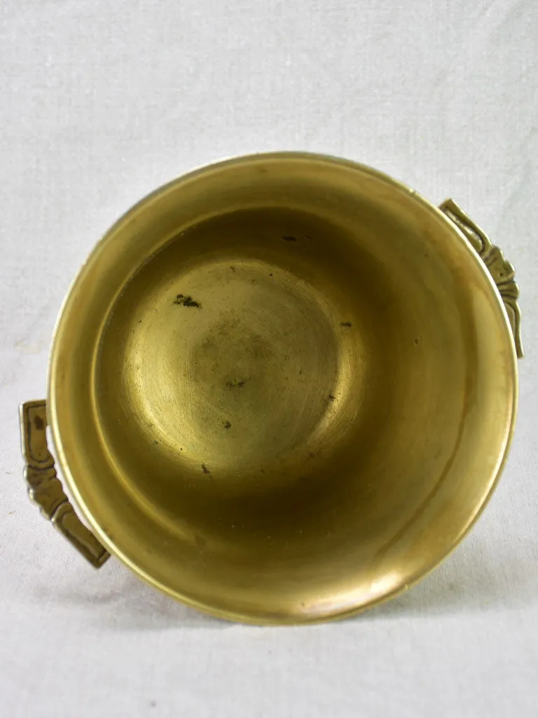 1920's French ice bucket with handles - brass 6"