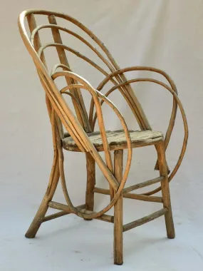 1920's French winter garden armchair - bent wood hazelnut