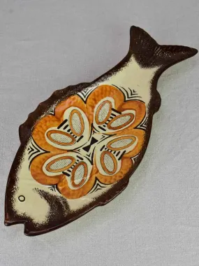 1960's hand painted Pornic fish platter 17¾"