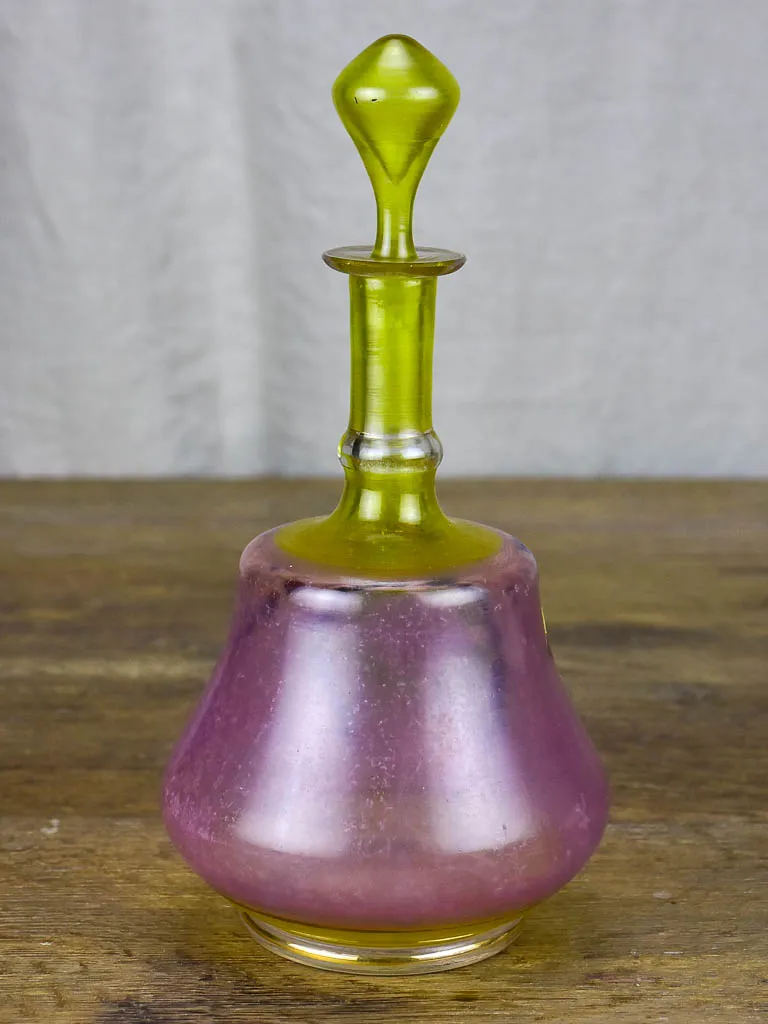 19th Century Enameled Glass Liqueur Bottle