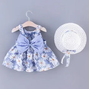 2-piece Pretty Dress with Hat Wholesale children's clothing