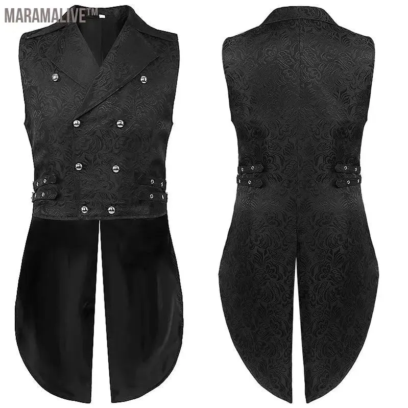 2024 wish Menswear Medieval Waistcoat Gothic Vest Stage Halloween Costume