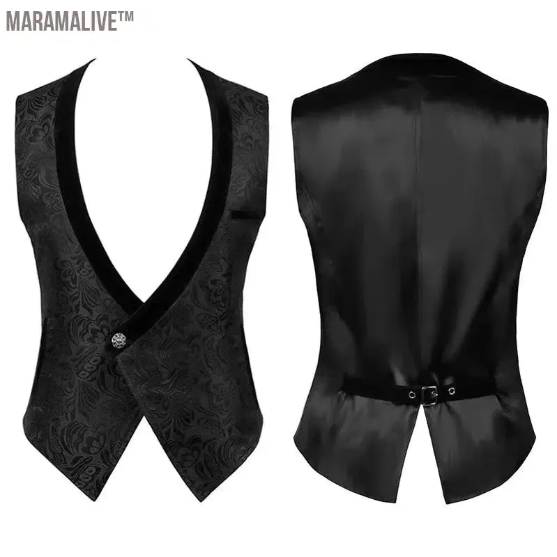 2024 wish Menswear Medieval Waistcoat Gothic Vest Stage Halloween Costume