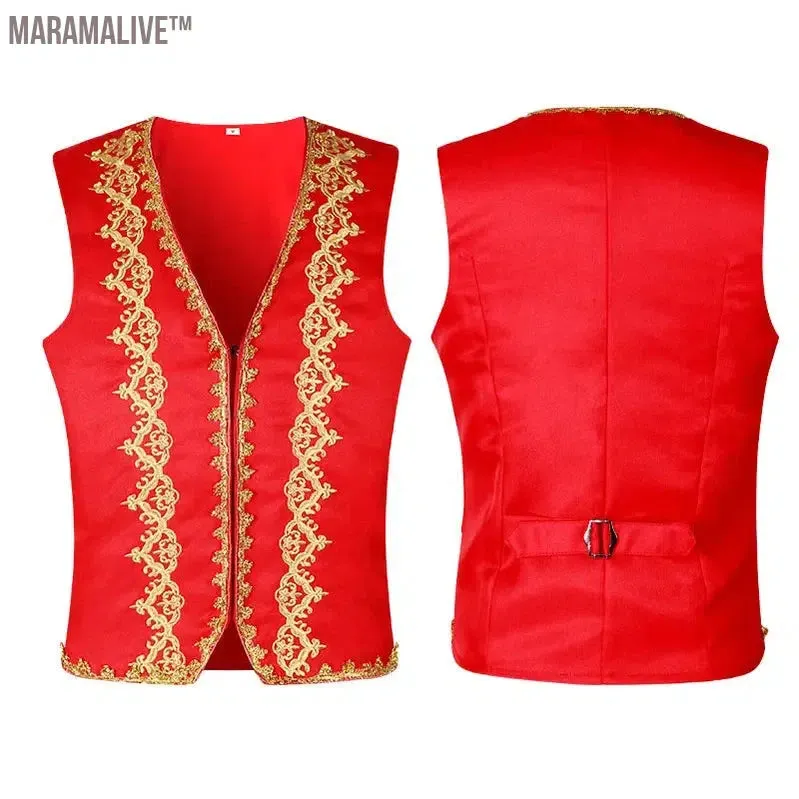 2024 wish Menswear Medieval Waistcoat Gothic Vest Stage Halloween Costume