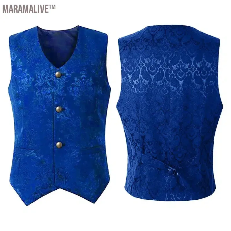 2024 wish Menswear Medieval Waistcoat Gothic Vest Stage Halloween Costume