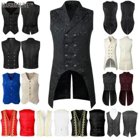 2024 wish Menswear Medieval Waistcoat Gothic Vest Stage Halloween Costume