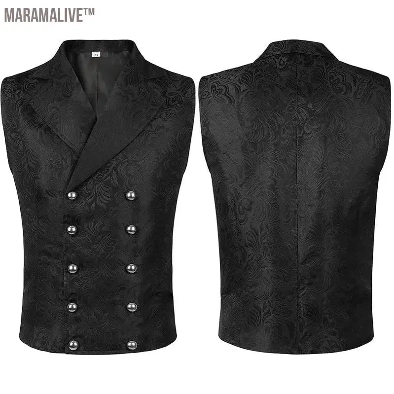 2024 wish Menswear Medieval Waistcoat Gothic Vest Stage Halloween Costume