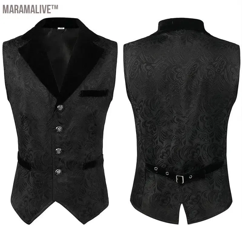 2024 wish Menswear Medieval Waistcoat Gothic Vest Stage Halloween Costume