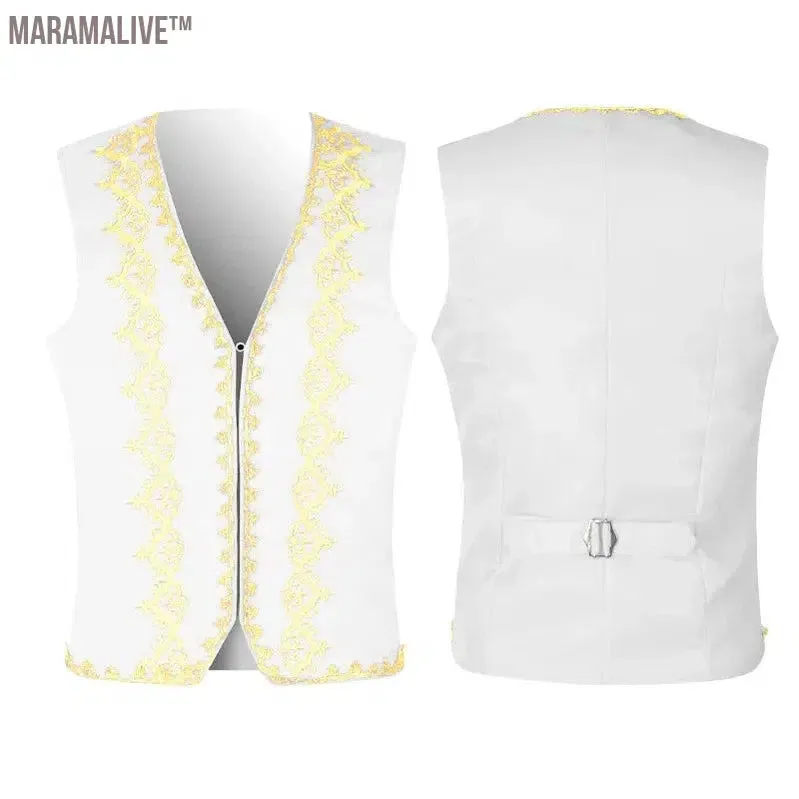 2024 wish Menswear Medieval Waistcoat Gothic Vest Stage Halloween Costume