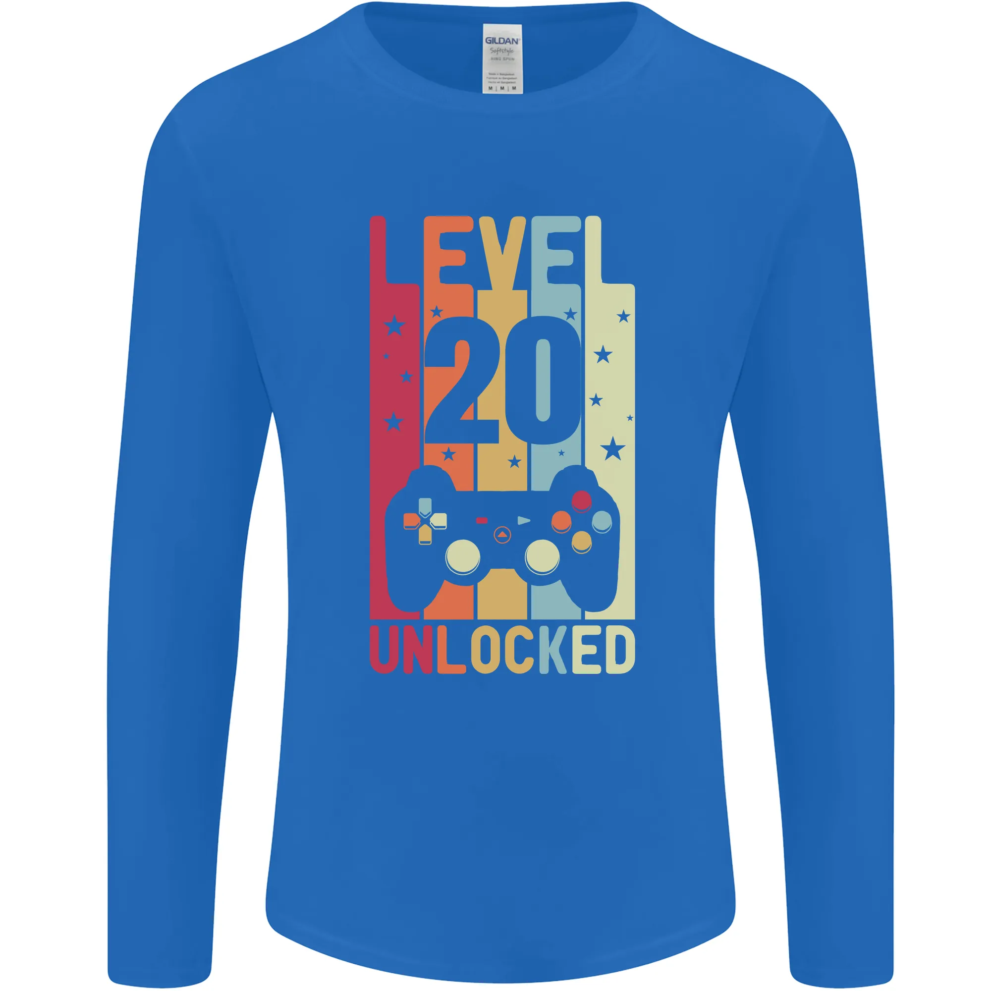 20th Birthday 20 Year Old Level Up Gaming Mens Long Sleeve T-Shirt