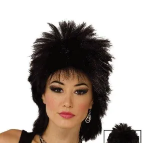 80s Rock Idol Black Wigs Unisex