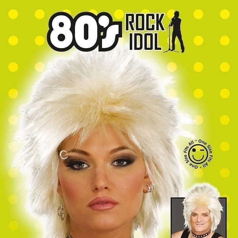 80s Rock Idol Blonde Wigs Unisex