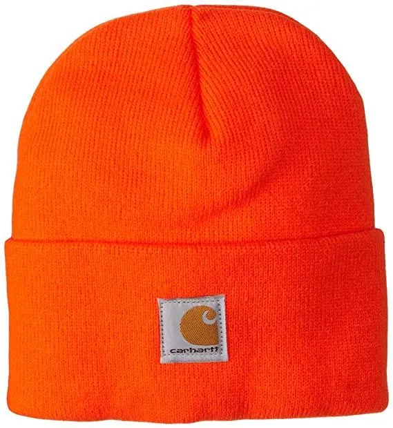 A18 Knit Cuffed Beanie - Bright Orange