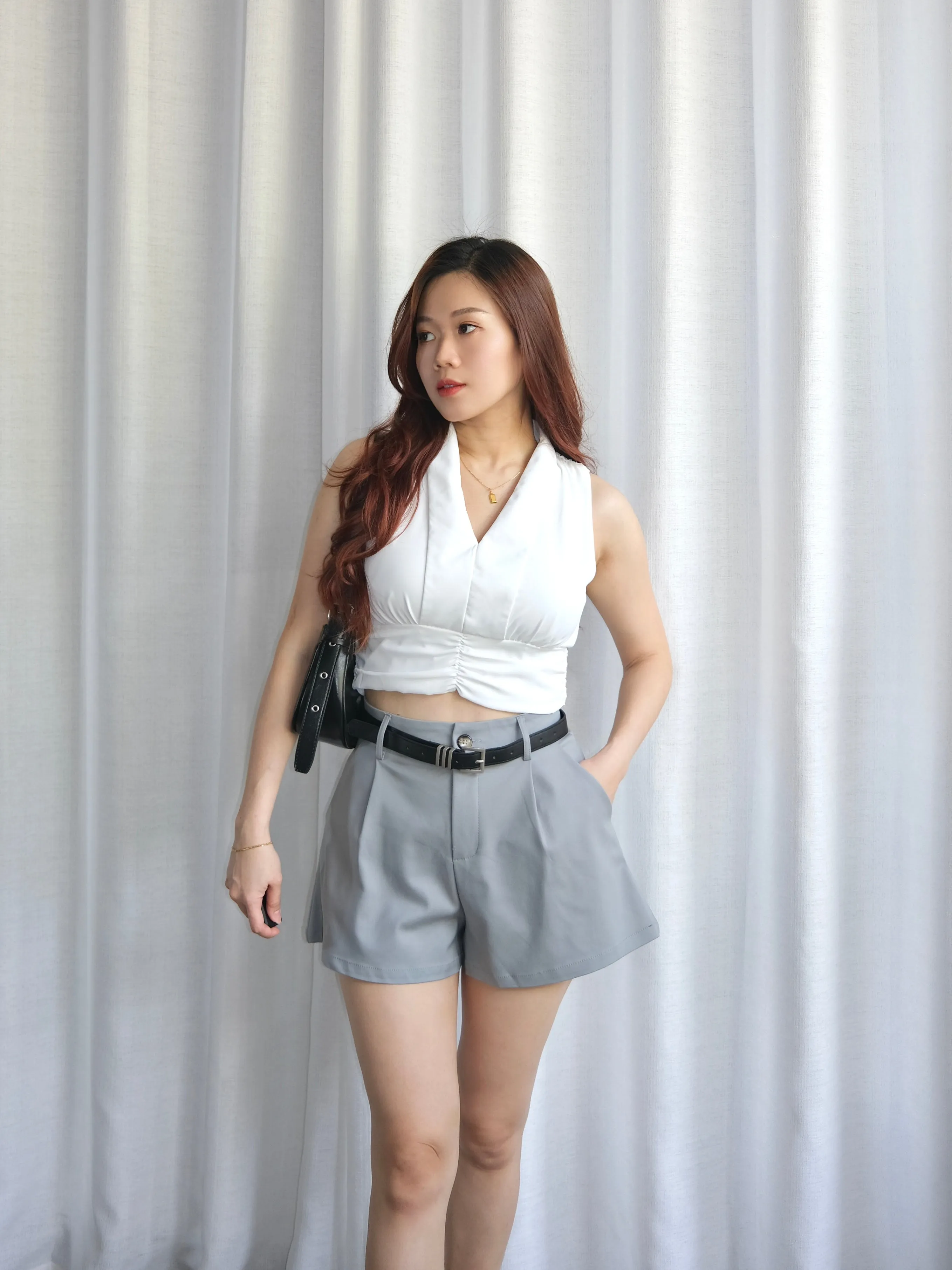 ACEWIN Basic Premium High Waist Belted Shorts (Size S-XXL) 501776