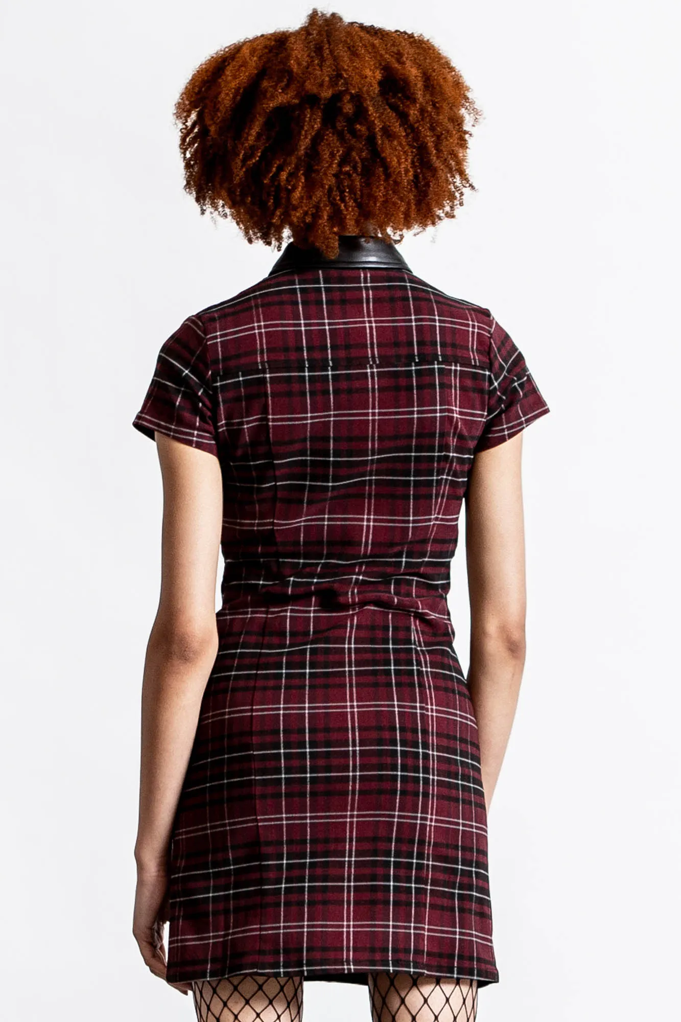 All Attitude Cut-Out Dress [BLOOD TARTAN] - Resurrect