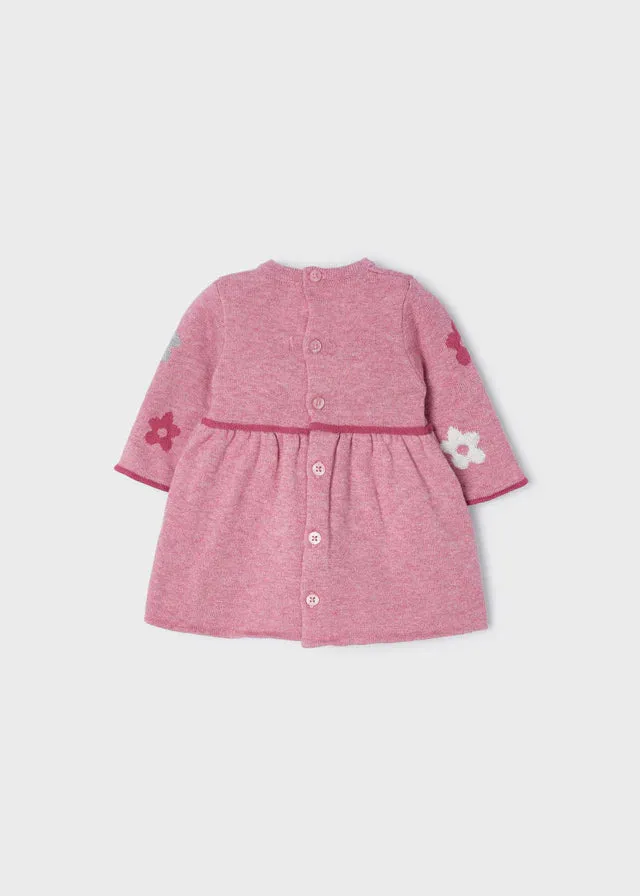 Baby Girls Pink Long Sleeve Knit Dress | Mayoral