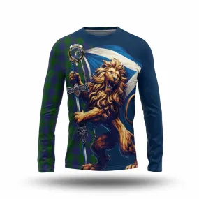 Barclay Tartan Family Crest Long Sleeve T-Shirt with Scottish Majestic Lion