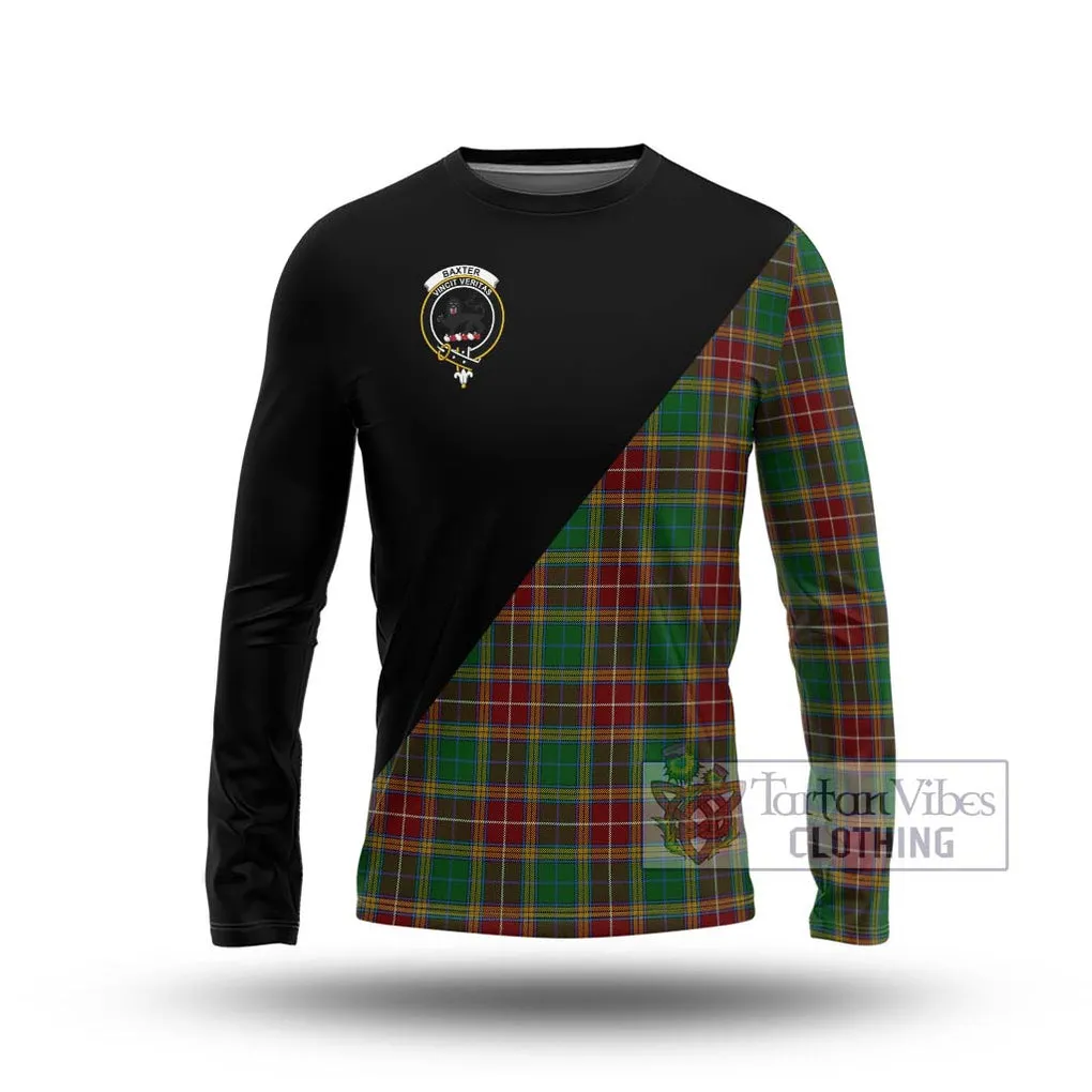 Baxter Tartan Long Sleeve T-Shirt with Family Crest and Military Logo Style