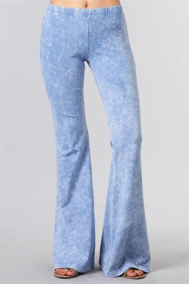 Bell Bottoms Yoga Pants Denim Colored Lavender Blue