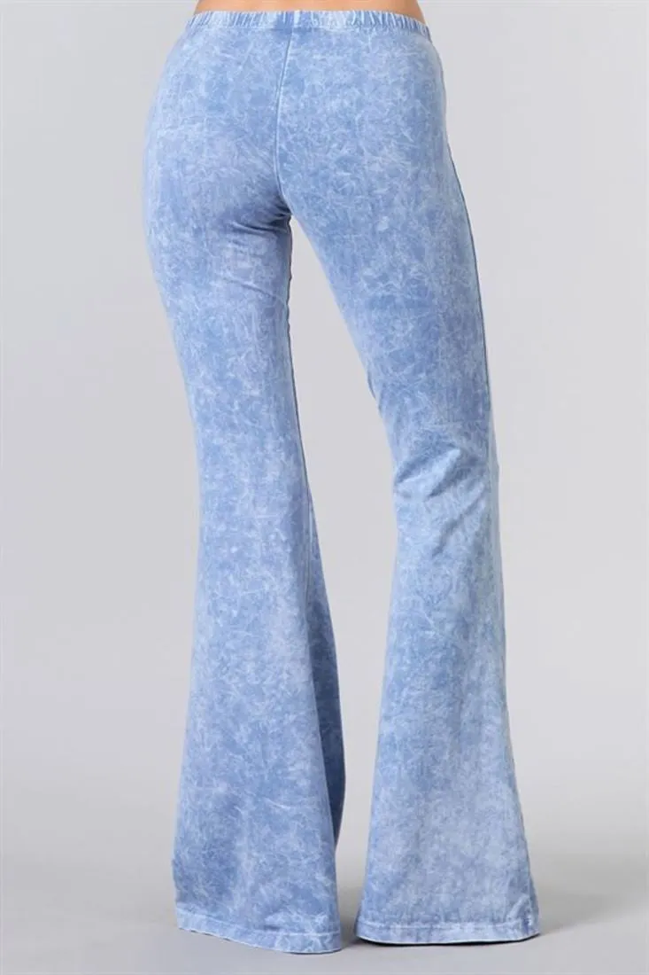 Bell Bottoms Yoga Pants Denim Colored Lavender Blue