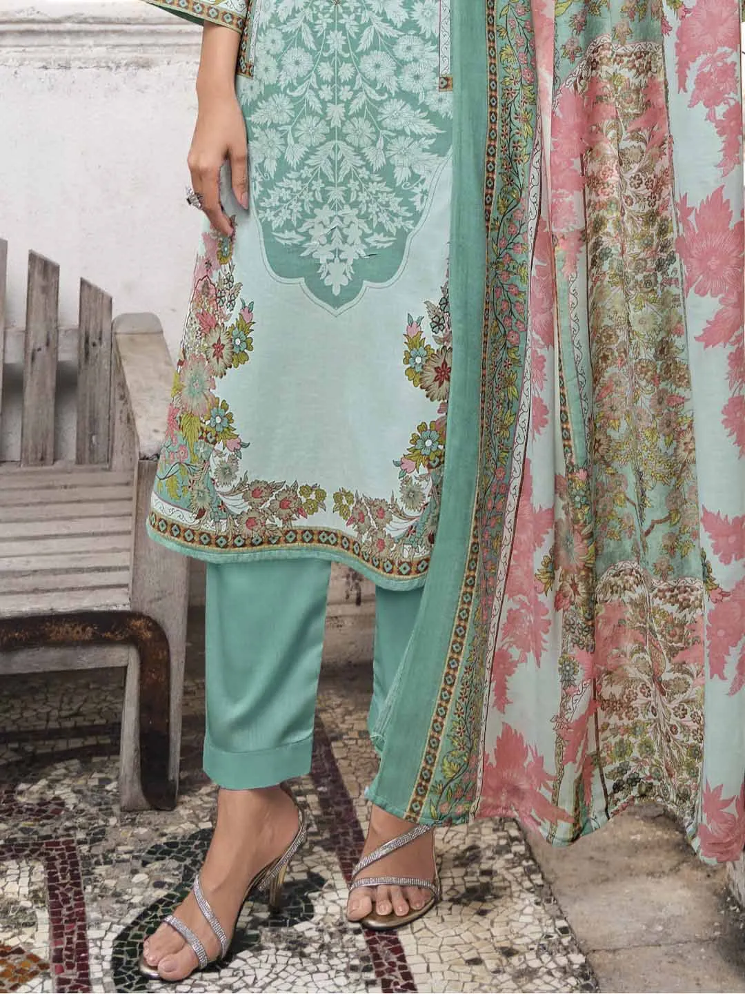 Belliza Cotton Pakistani Print Unstitched Women Suit Material