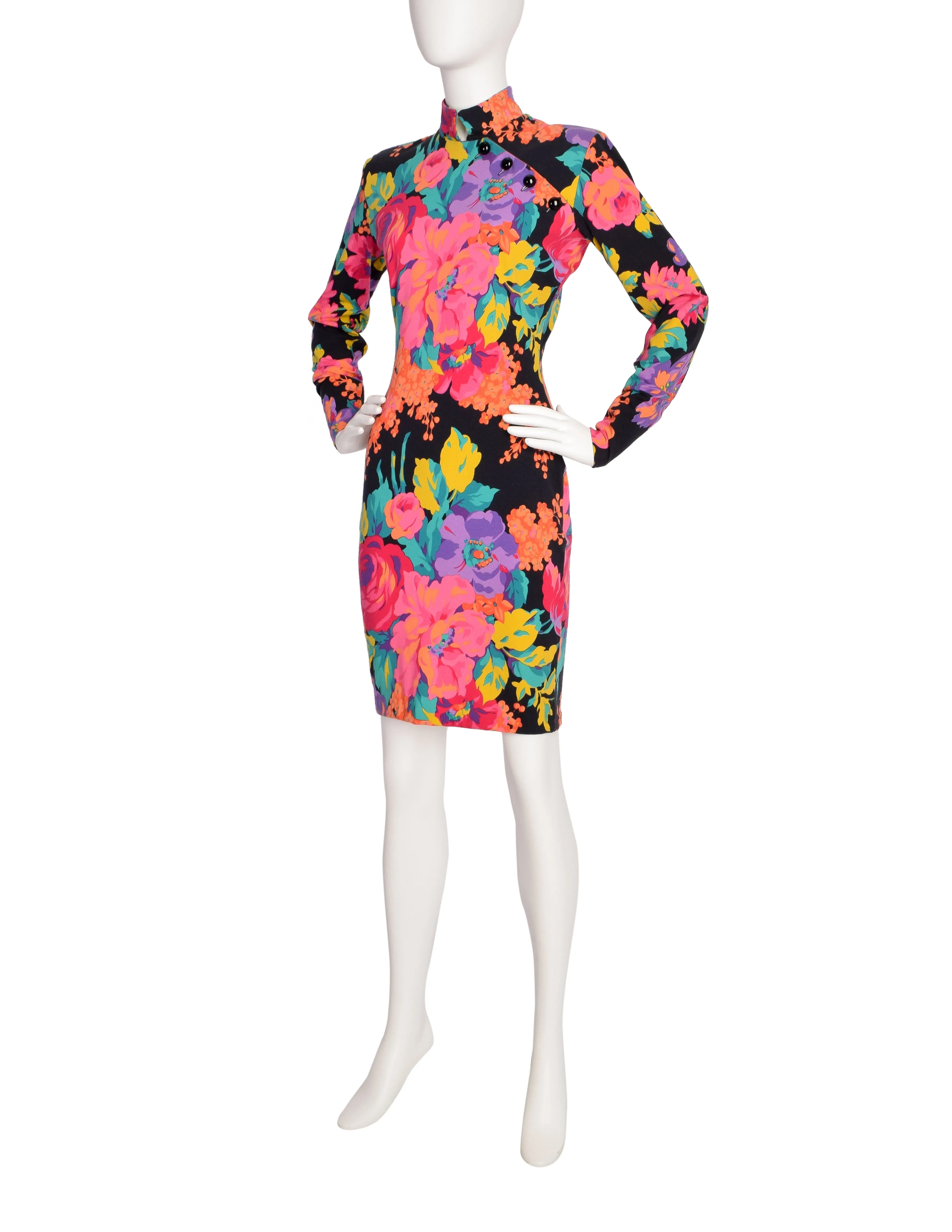 Betsey Johnson Punk Label Vintage Vibrant Floral Body Con Dress