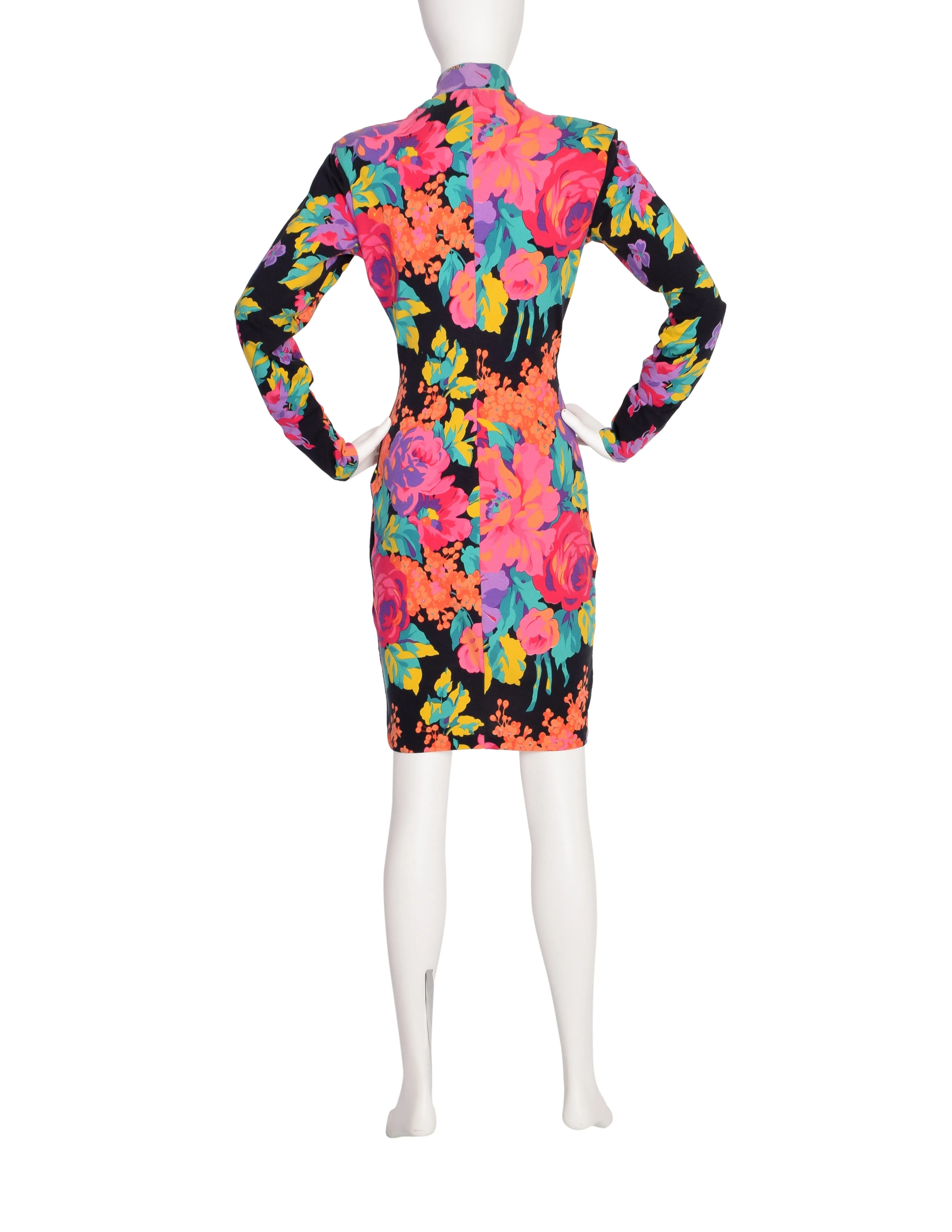 Betsey Johnson Punk Label Vintage Vibrant Floral Body Con Dress