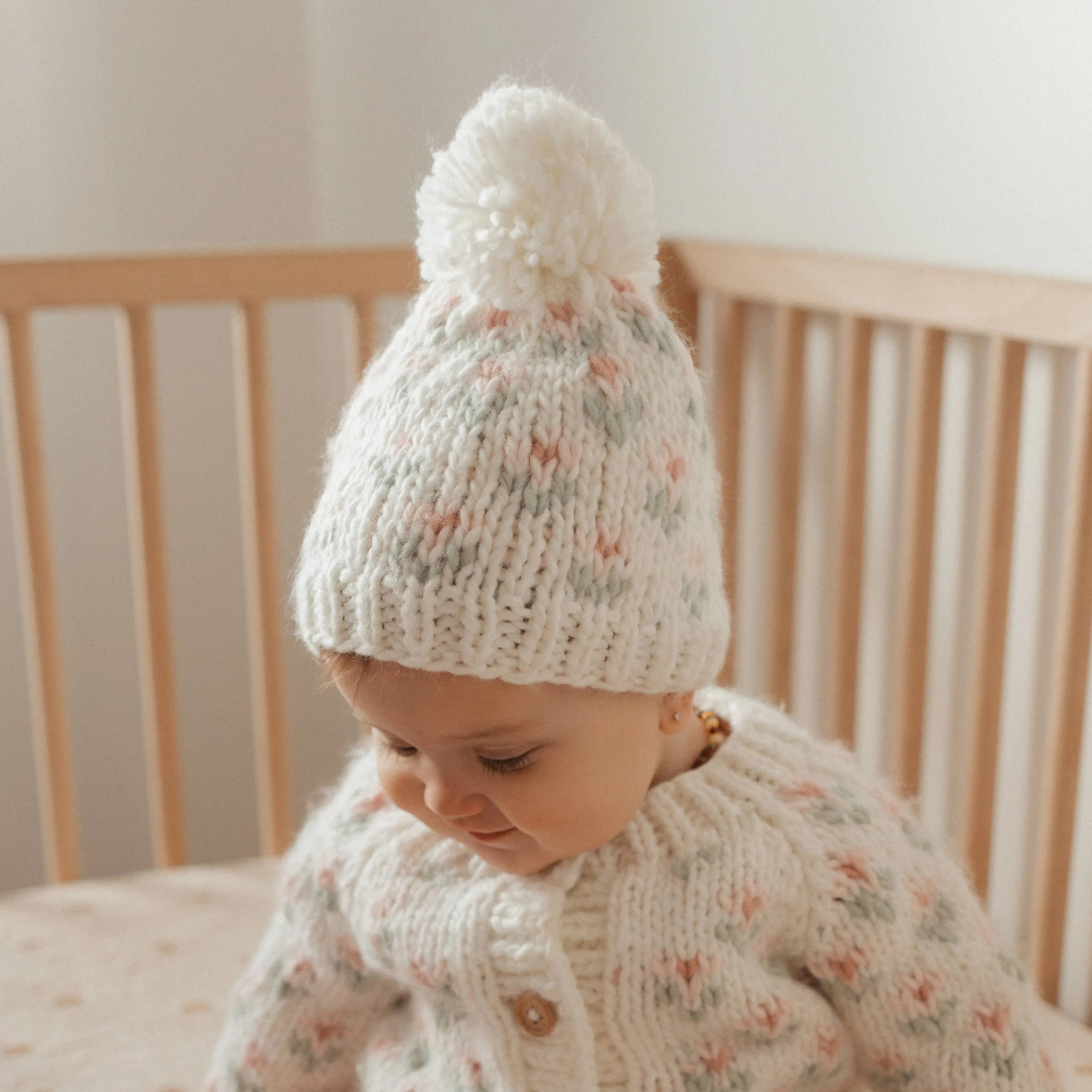 Bitty Blooms Blush Beanie Hat: Small (0-6 months)