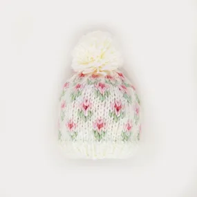 Bitty Blooms Blush Beanie Hat: Small (0-6 months)