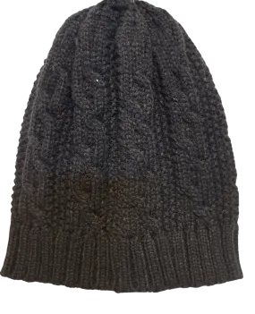 Black Acrylic Ladies Knit Winter Hat