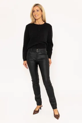 Black Faux Leather Skinny Jeans