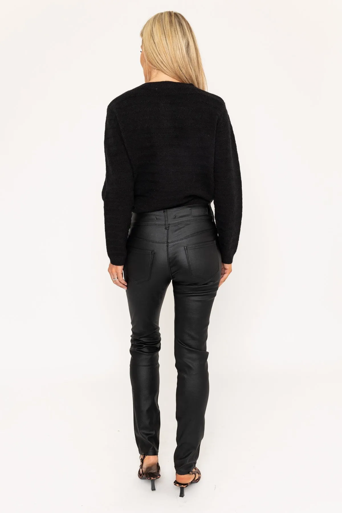 Black Faux Leather Skinny Jeans