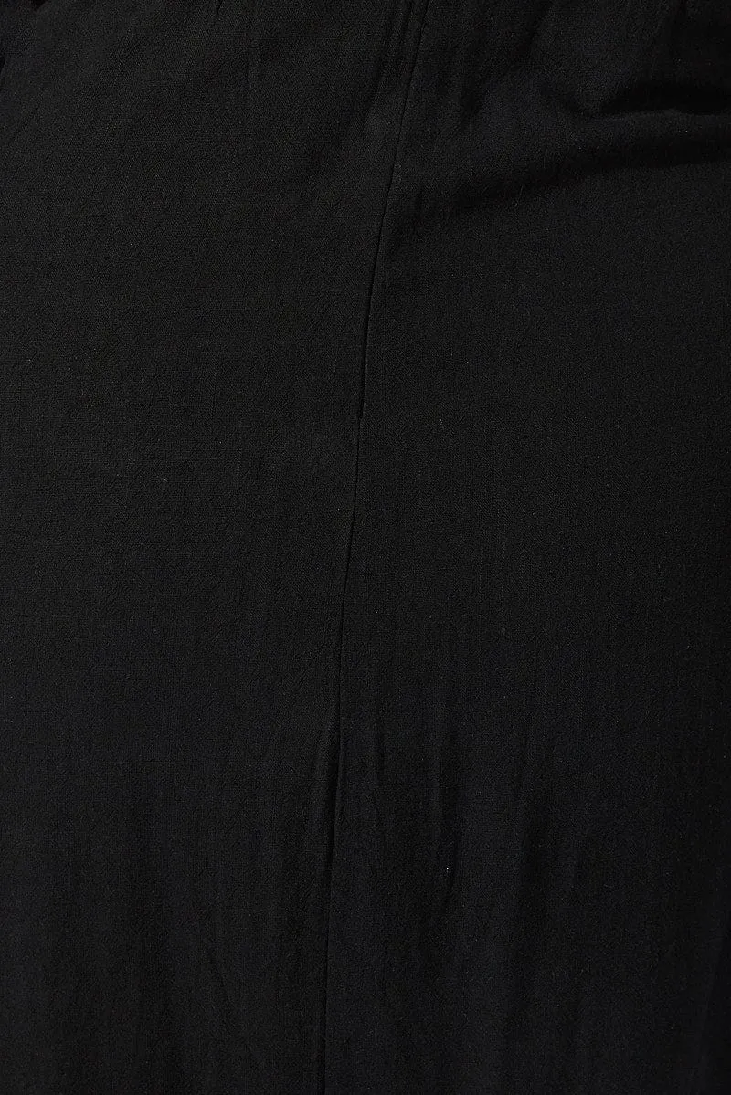 Black Slip Dress Sleeveless Linen Blend