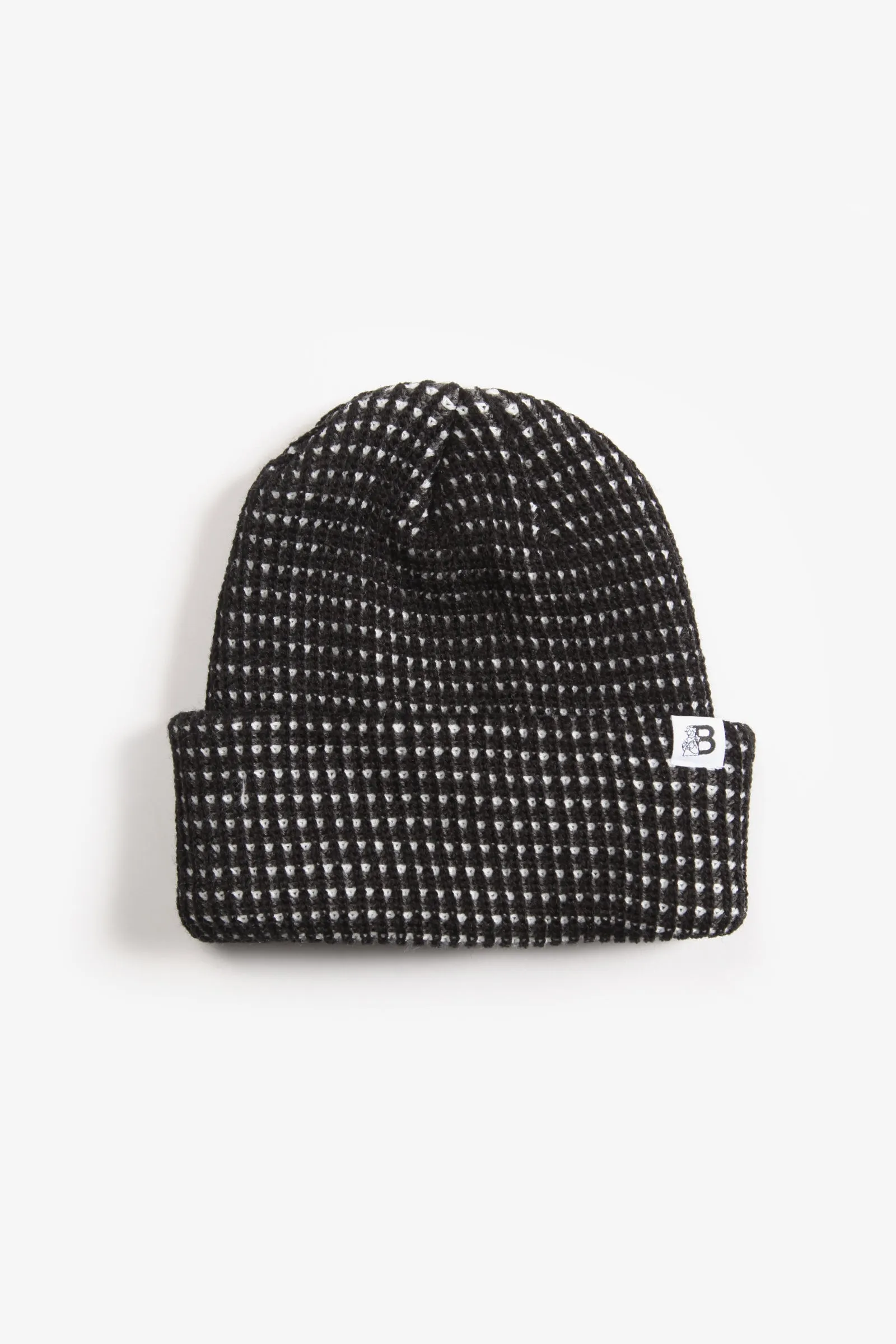 Blacksmith - Tri-Colour Waffle Beanie - Black/Grey