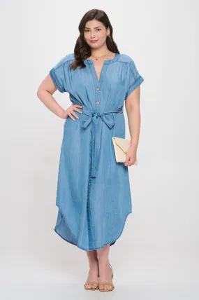 BLU113 - CURVY CHAMBRAY DRESS