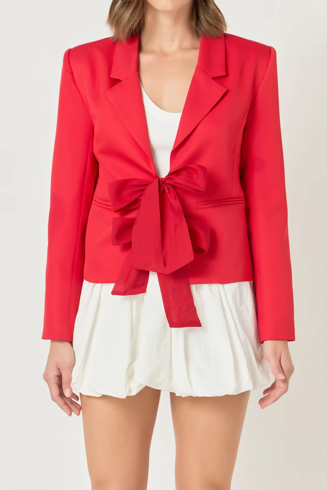 Bow Contrast Blazer