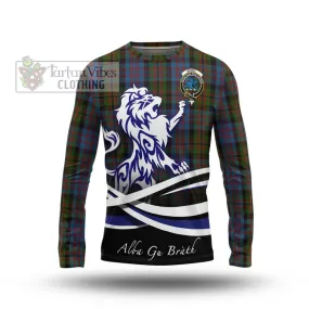 Bowie Tartan Long Sleeve T-Shirt with Alba Gu Brath Regal Lion Emblem