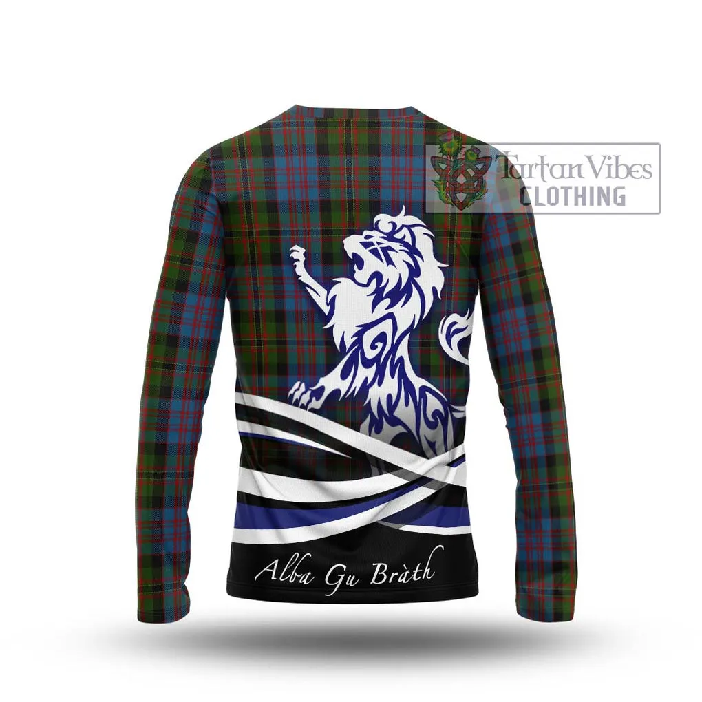 Bowie Tartan Long Sleeve T-Shirt with Alba Gu Brath Regal Lion Emblem