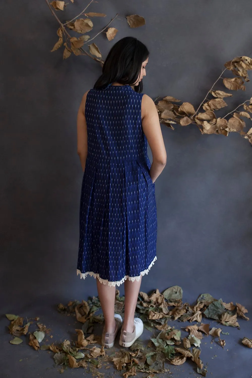 Box Pleat Ikat Dress