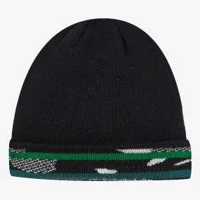 Boys' black graphic reversible knit beanie