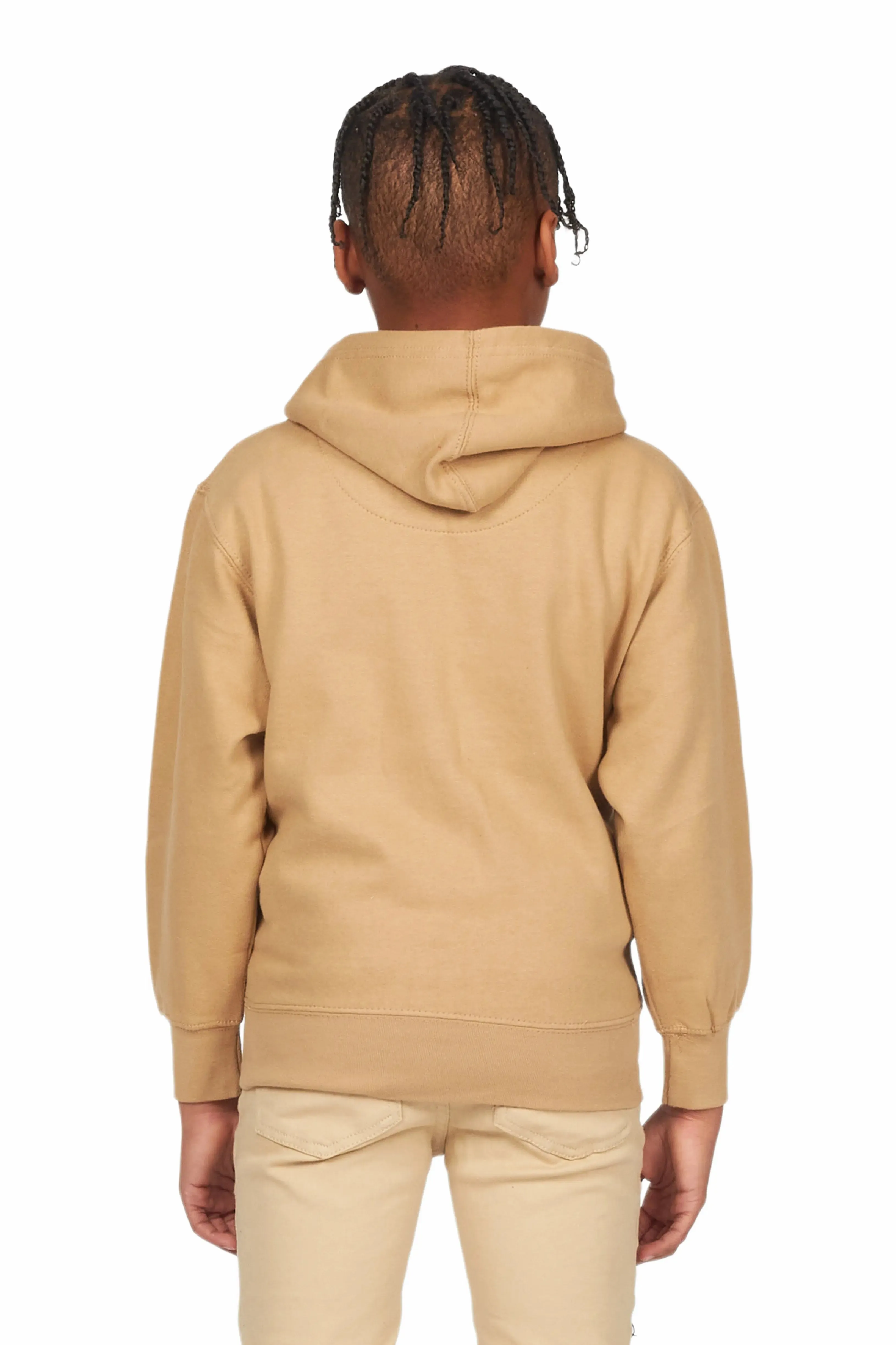 Boys Gabriel Beige Graphic Hoodie