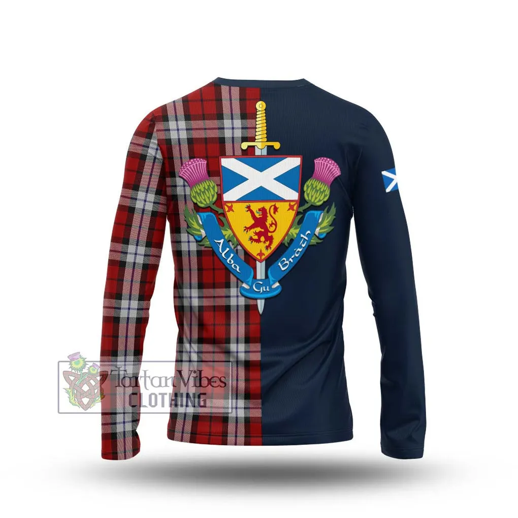 Brodie Dress Tartan Long Sleeve T-Shirt Alba with Scottish Lion Royal Arm Half Style