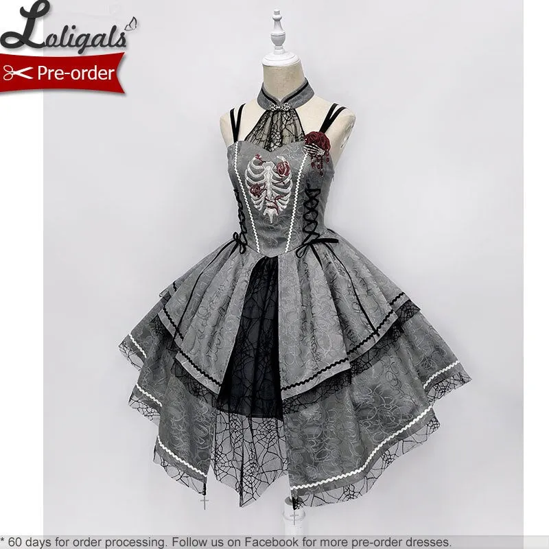 Broken Heart ~ Gothic Lolita Dress Asymmetrical Midi Party Dress by Alice Girl ~ Pre-order