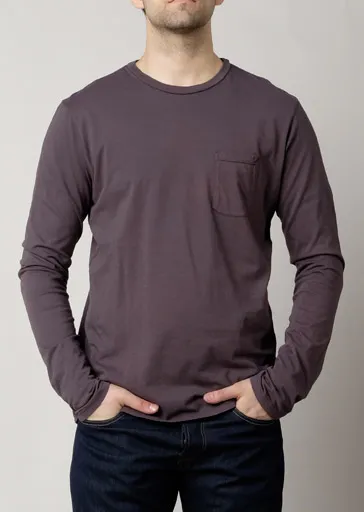 Brooklyn Denim Co. Cotton Pocket Long Sleeve Crewneck Shirt